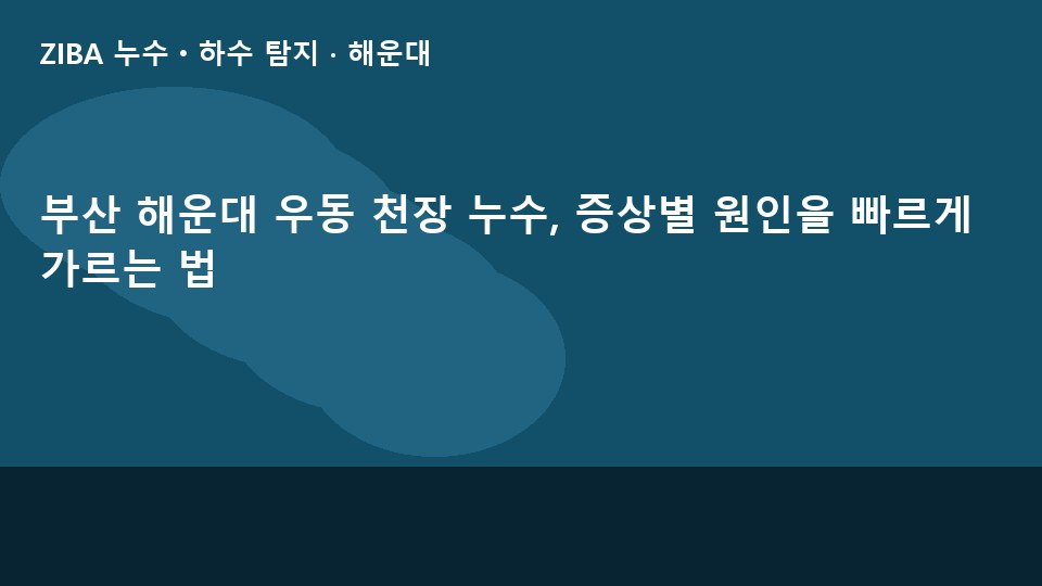 부산 해운대 우동 천장 누수, 증상별 원인을 빠르게 가르는 법