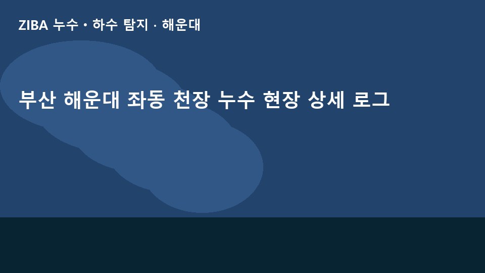 부산 해운대 좌동 천장 누수 현장 상세 로그