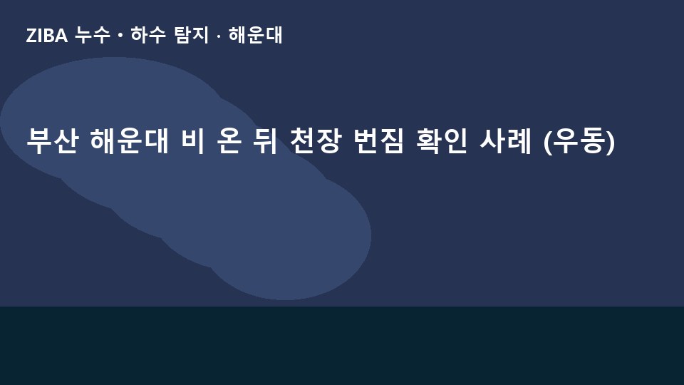 부산 해운대 비 온 뒤 천장 번짐 확인 사례 (우동)